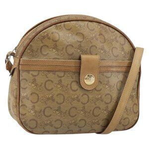 Authentic CELINE C Sulky Shoulder Bag PVC Beige Gold